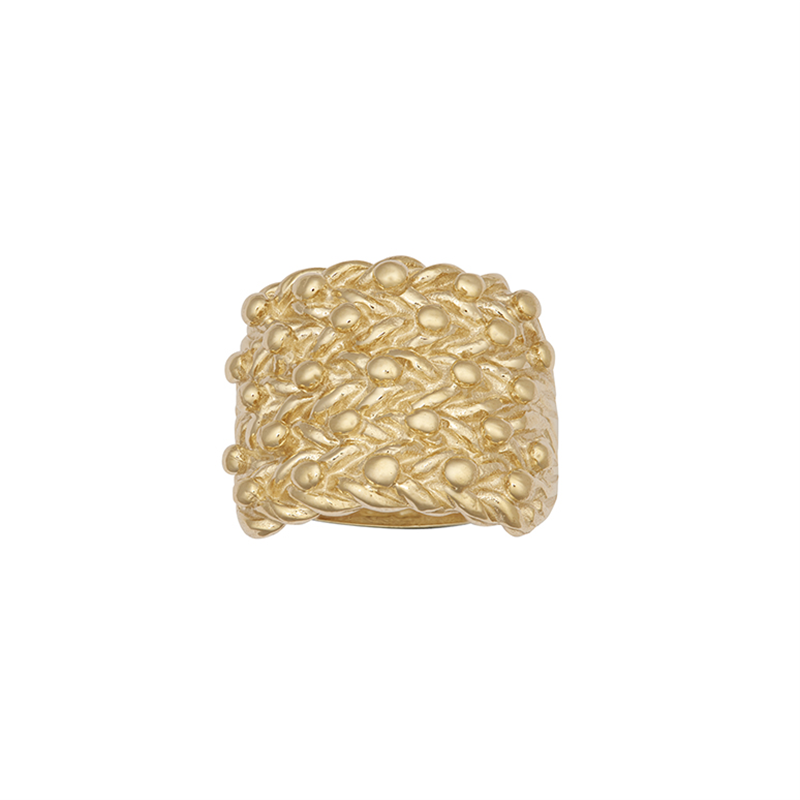 9ct Yellow Gold Substantial 5-Row Keeper Ring